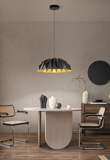 Perenz Prisma - sospensione acrilico geometrica Ø56 cm disponibile nei colori bianco opaco + oro e nero opaco + oro Perenz Lampade a sospensione